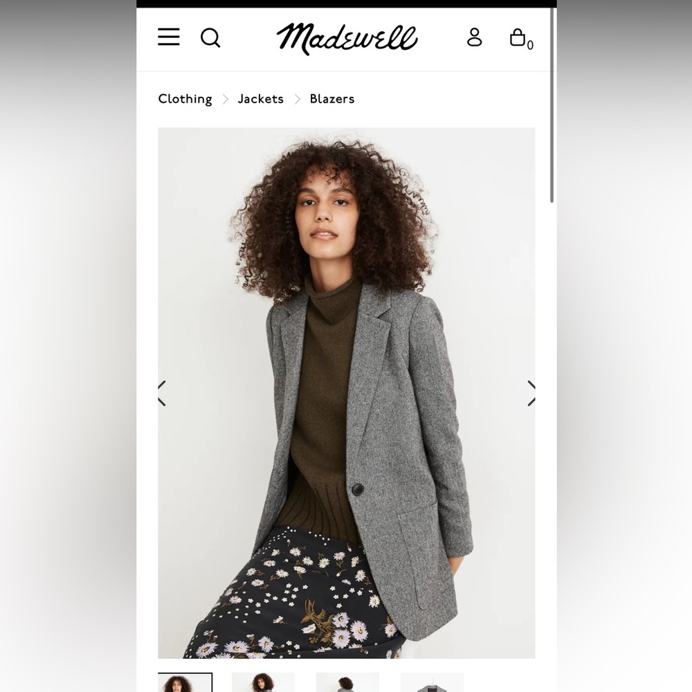Madewell Larsen blazer in herringbone small